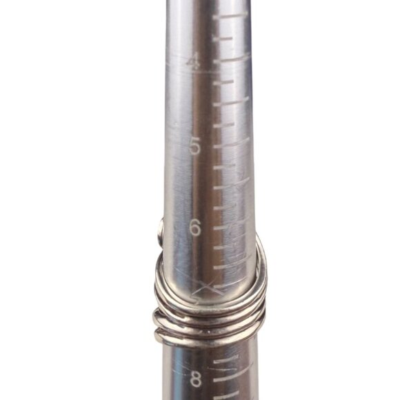 Sterling Silver India Spiral Wide Band Wraparound Ring Modernist Design Size 7 - Picture 5 of 5